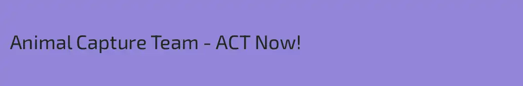 Animal Capture Team - ACT Now!